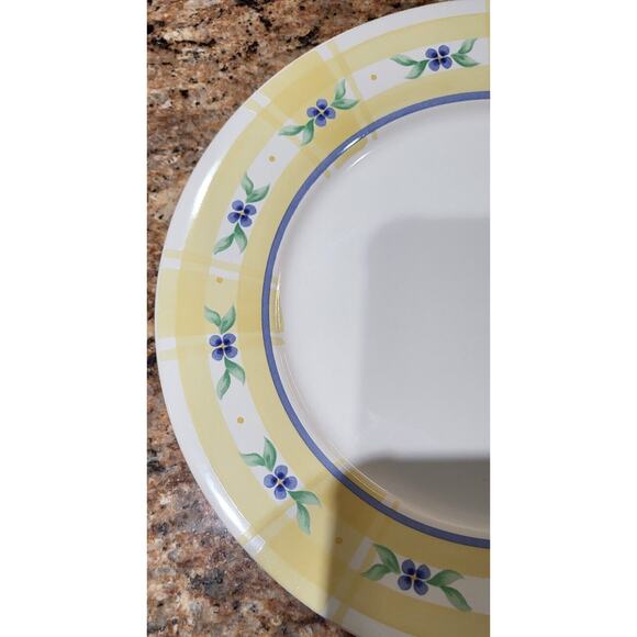 Pfaltzgraff Summer Breeze 11" Dinner Plate Yellow w/Blue Flowers Replacement - Picture 3 of 13